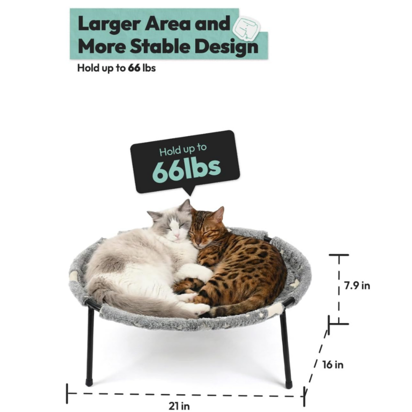 Raised Cat Bed with Glow Fabric