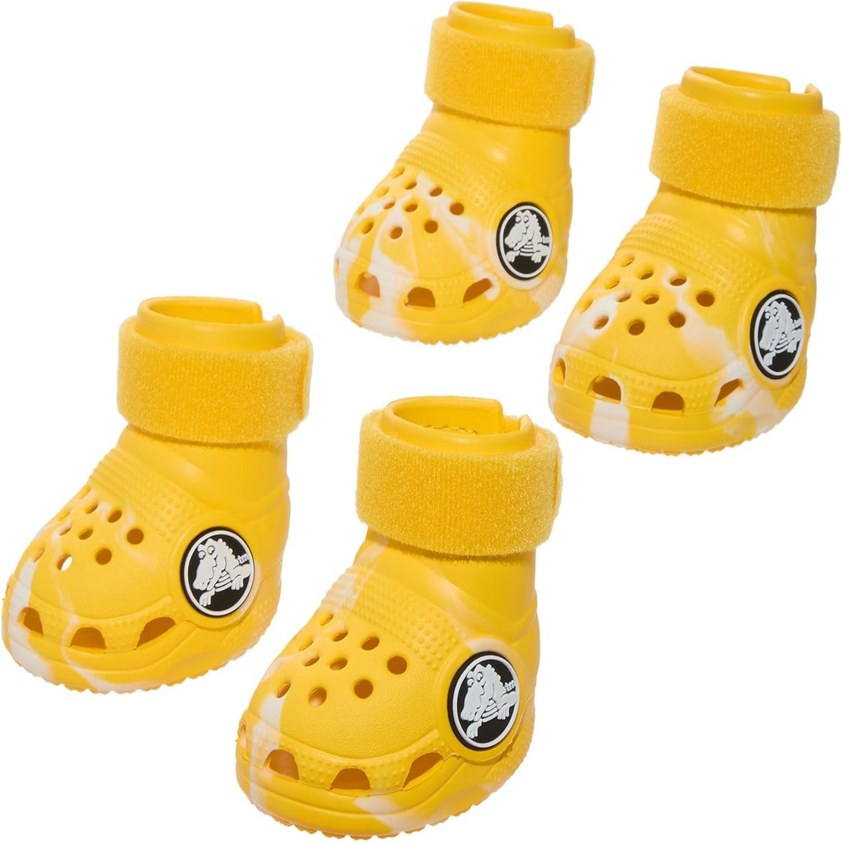 Aqua Crocs Dog Shoes – Set of 4 Glow-In-The-Dark Dog Booties with EVA Foam, Adjustable Strap & Non-Slip Sole – Comfortable Paw Protection for Small Breeds (15–25 Lbs)
