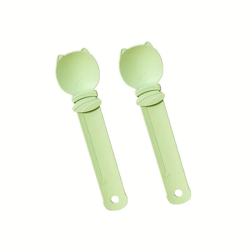 2Pcs Pet Food Dispenser Spoon Squeezes Puree Treats for Cats Dogs Easy Feeding Smooth Paste Delivery No Mess Design Accessories