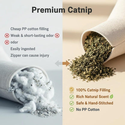 3Pcs Organic Catnip Pillows for Indoor Cats - 6000Mg A+ Catnip, Sisal Scratcher Mat, Durable Teething Toy for Aggressive Chewers,Boredom, Anxiety Relief (3Pcs Small)