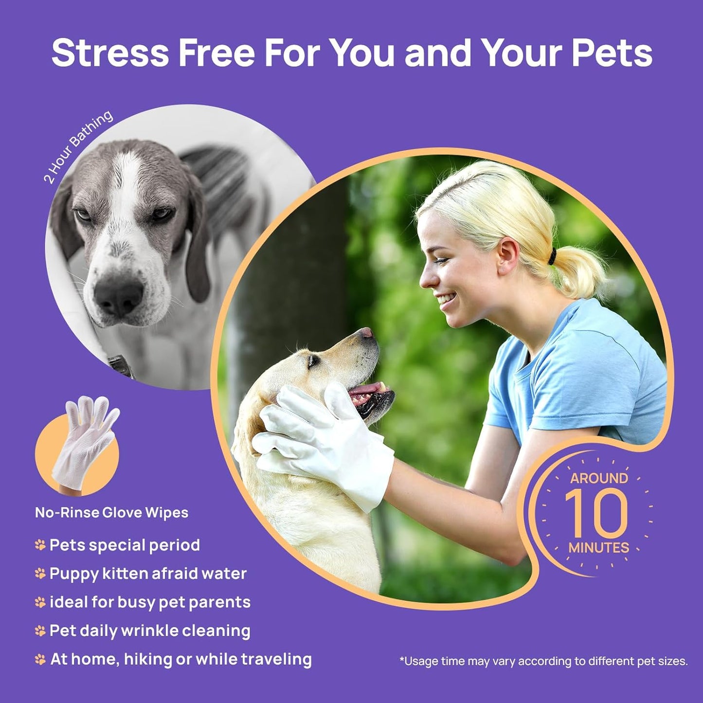 Cleaning Deodorizing Glove Wipes for Dogs & Cats, Vet Recommended Hypoallergenic Hydrating & Nourish Fur Pet Grooming Glove Wipes, Pet Bathing Wipes for Horse Coat Care,20Pcs Coconut Scent
