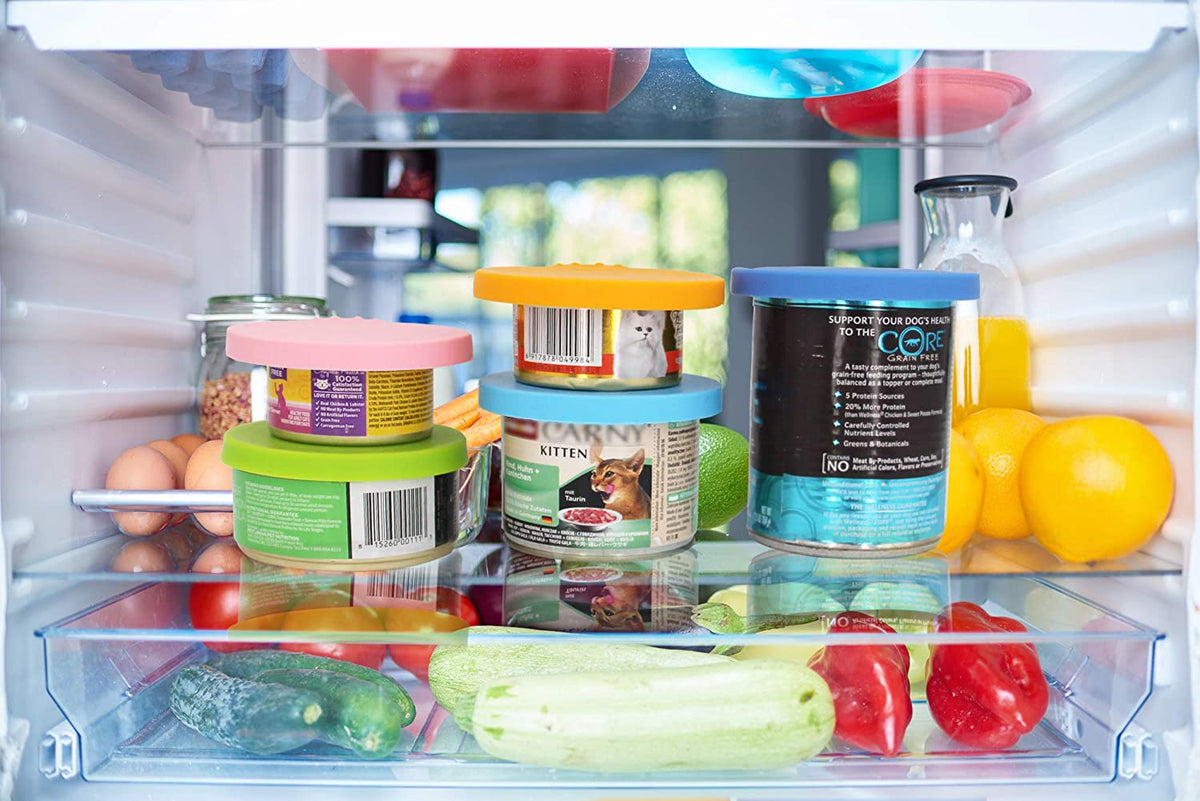 Pet Food Can Cover Silicone Can Lids for Dog and Cat Food(Universal Size,One Fit 3 Standard Size Food Cans)