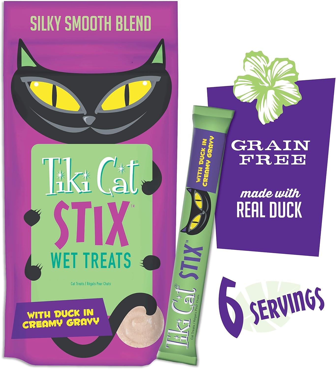Tiki Cat Stix Wet Treats, Grain Free Lickable Silky Smooth Blend in Creamy Gravy, Topper or Treat