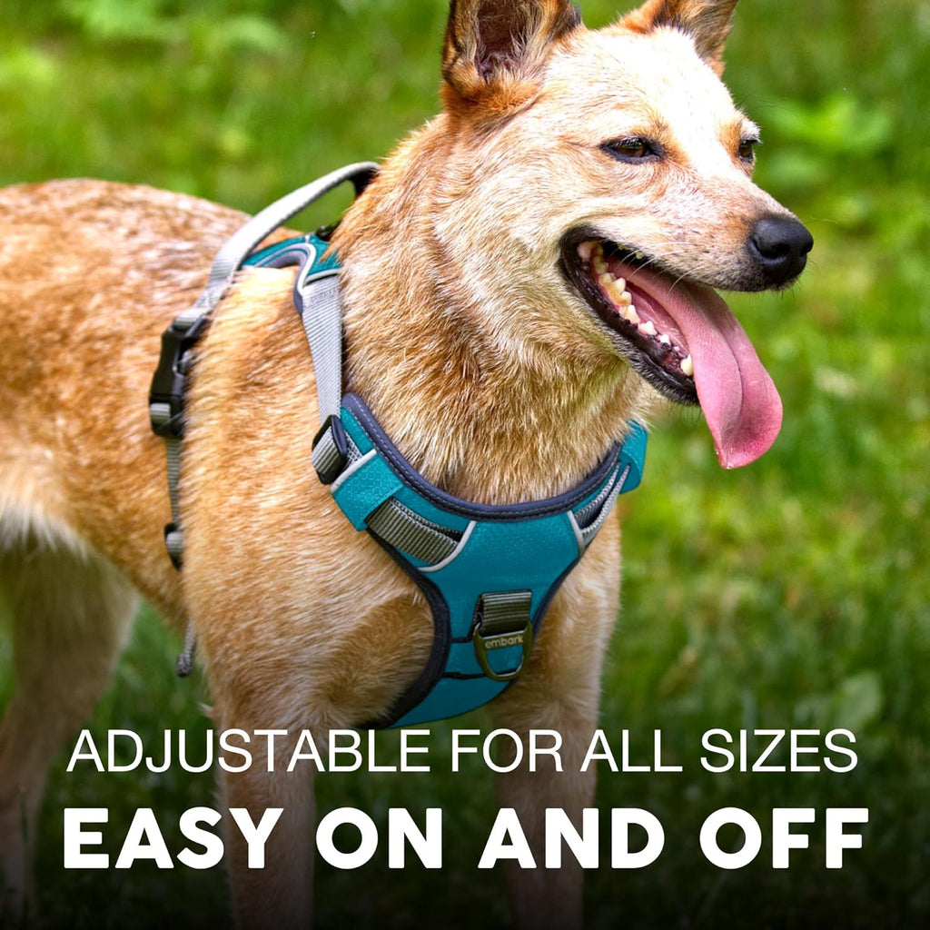 Embark Adventure Dog Harness, Easy on and off with Front and Back Leash Attachments & Control Handle - No Pull Training, Size Adjustable and Non Choke