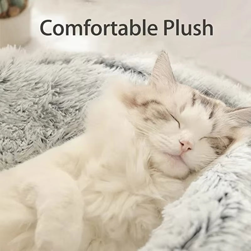 2-in-1 Round Cushion & Warm Pet House for Cats and Small Dogs