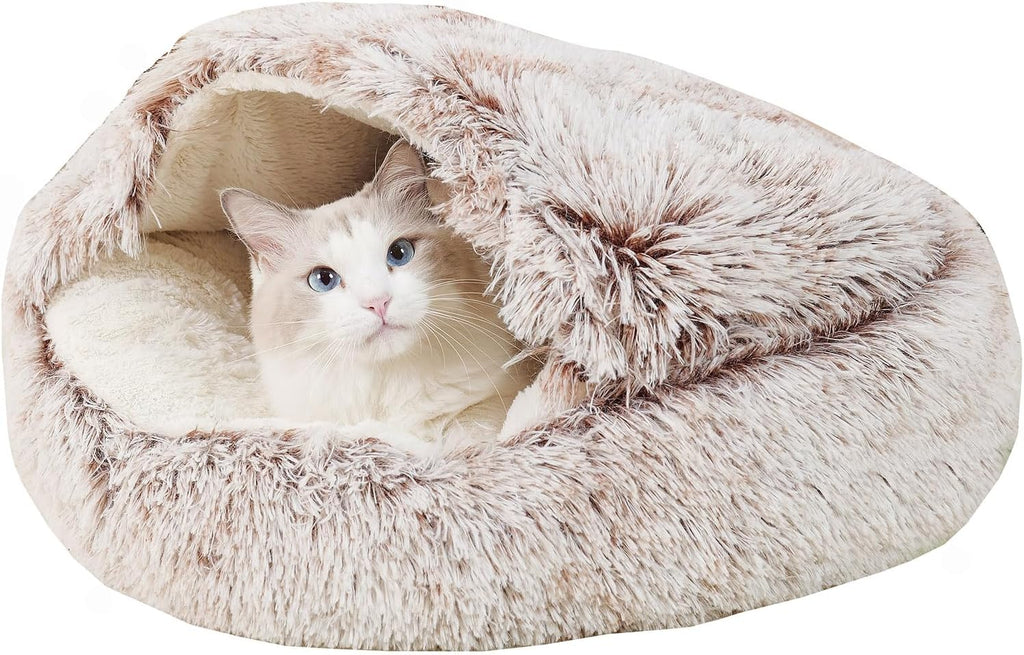 2-in-1 Round Cushion & Cozy Pet House for Cats and Small Dogs