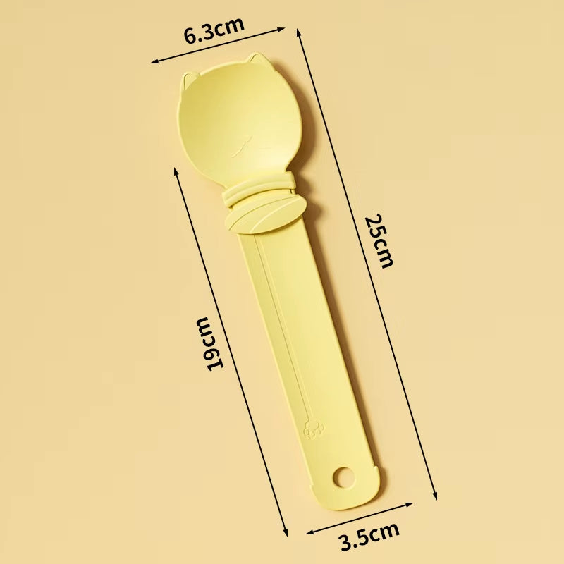 2Pcs Pet Food Dispenser Spoon Squeezes Puree Treats for Cats Dogs Easy Feeding Smooth Paste Delivery No Mess Design Accessories