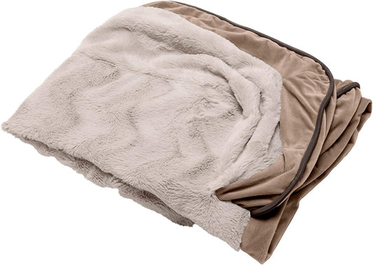 Replacement Pet Bed Cover - Plush Velvet Waves Perfect Comfort Sofa Washable Dog Bed Cover, Brownstone, Large