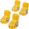 Aqua Crocs Dog Shoes – Set of 4 Glow-In-The-Dark Dog Booties with EVA Foam, Adjustable Strap & Non-Slip Sole – Comfortable Paw Protection for Small Breeds (15–25 Lbs)