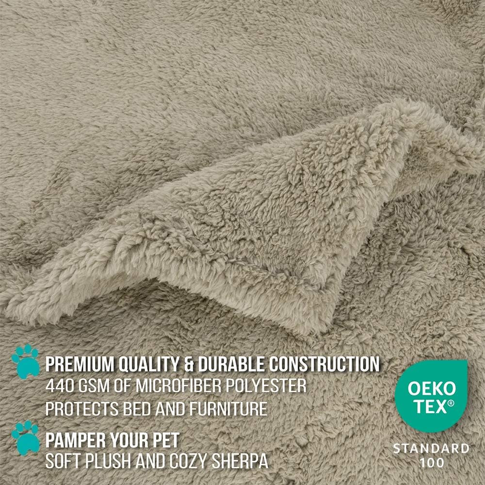 Fluffy Waterproof Dog Blanket Fleece | Soft Warm Pet Fleece Throw for Large Dogs and Cats | Fuzzy Plush Sherpa Throw Furniture Protector Sofa Couch Bed