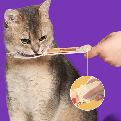 2Pcs Pet Food Dispenser Spoon Squeezes Puree Treats for Cats Dogs Easy Feeding Smooth Paste Delivery No Mess Design Accessories