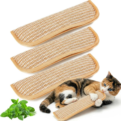 3Pcs Organic Catnip Pillows for Indoor Cats - 6000Mg A+ Catnip, Sisal Scratcher Mat, Durable Teething Toy for Aggressive Chewers,Boredom, Anxiety Relief (3Pcs Small)
