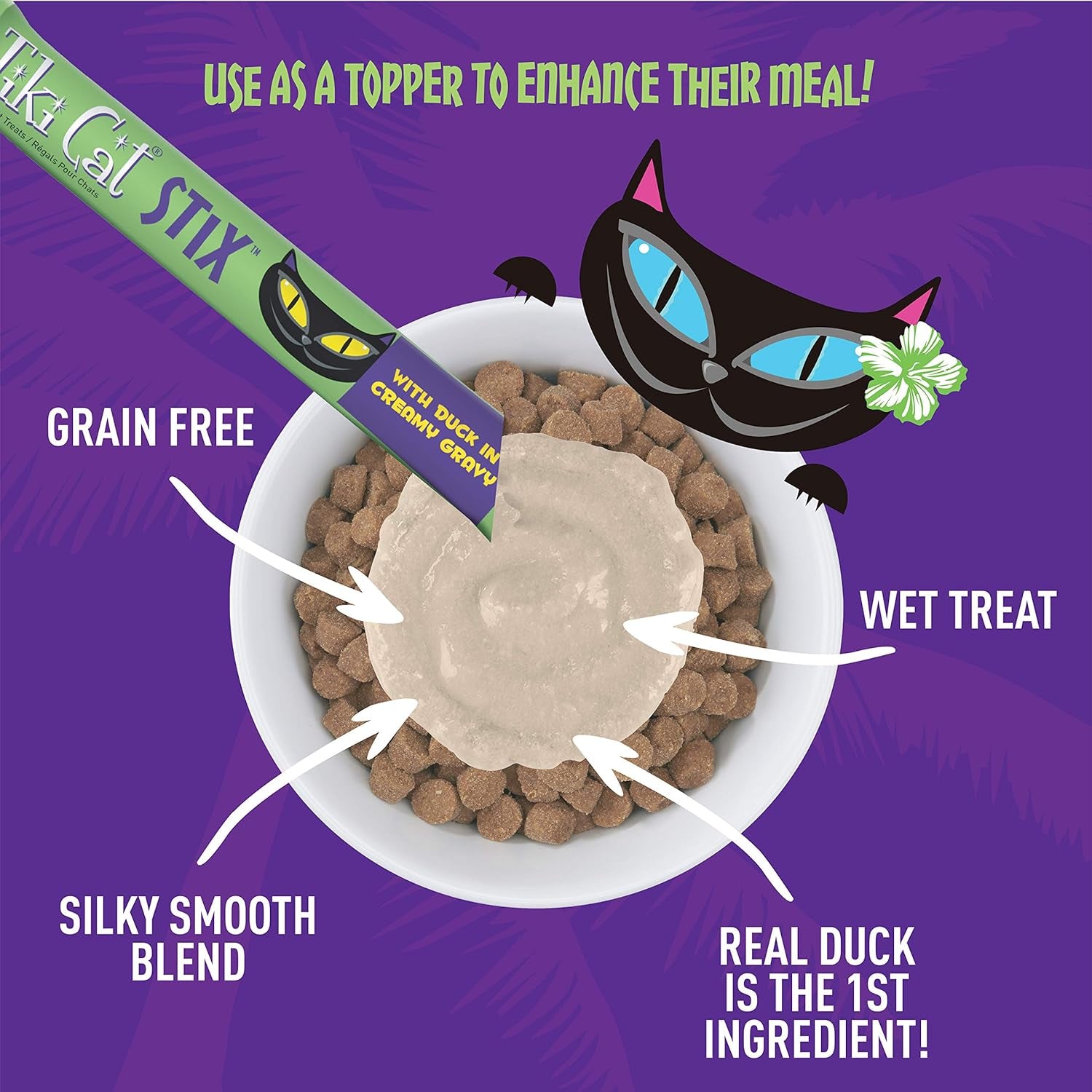 Tiki Cat Stix Wet Treats, Grain Free Lickable Silky Smooth Blend in Creamy Gravy, Topper or Treat