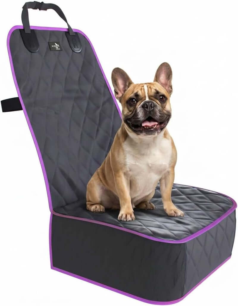 Dog Car Seat Cover, Waterproof Front Seat Protector for SUV Truck Sedan, Pet Safety Travel Comfort System with Universal Fit, Beige